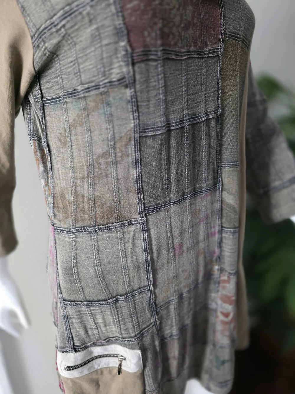 Parsley & Sage Patchwork Cowl Neck Women's Tunic - Size L